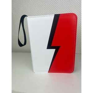 Red/White Lightning Trading Card Binder Zip Album Organizer 50 sheet 400 pocket
